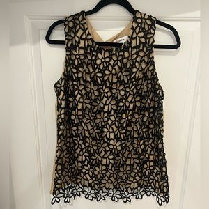 Lela Rose, size M black flower top